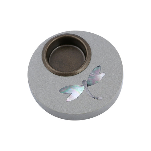 Round Tea Light with Mother of Pearl Inlay